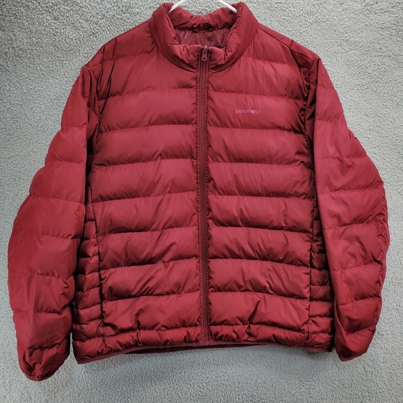 Lands' End Jackets & Coats Lands End Mens Down Puffer Jacket Size Xl Fresh Cranberries